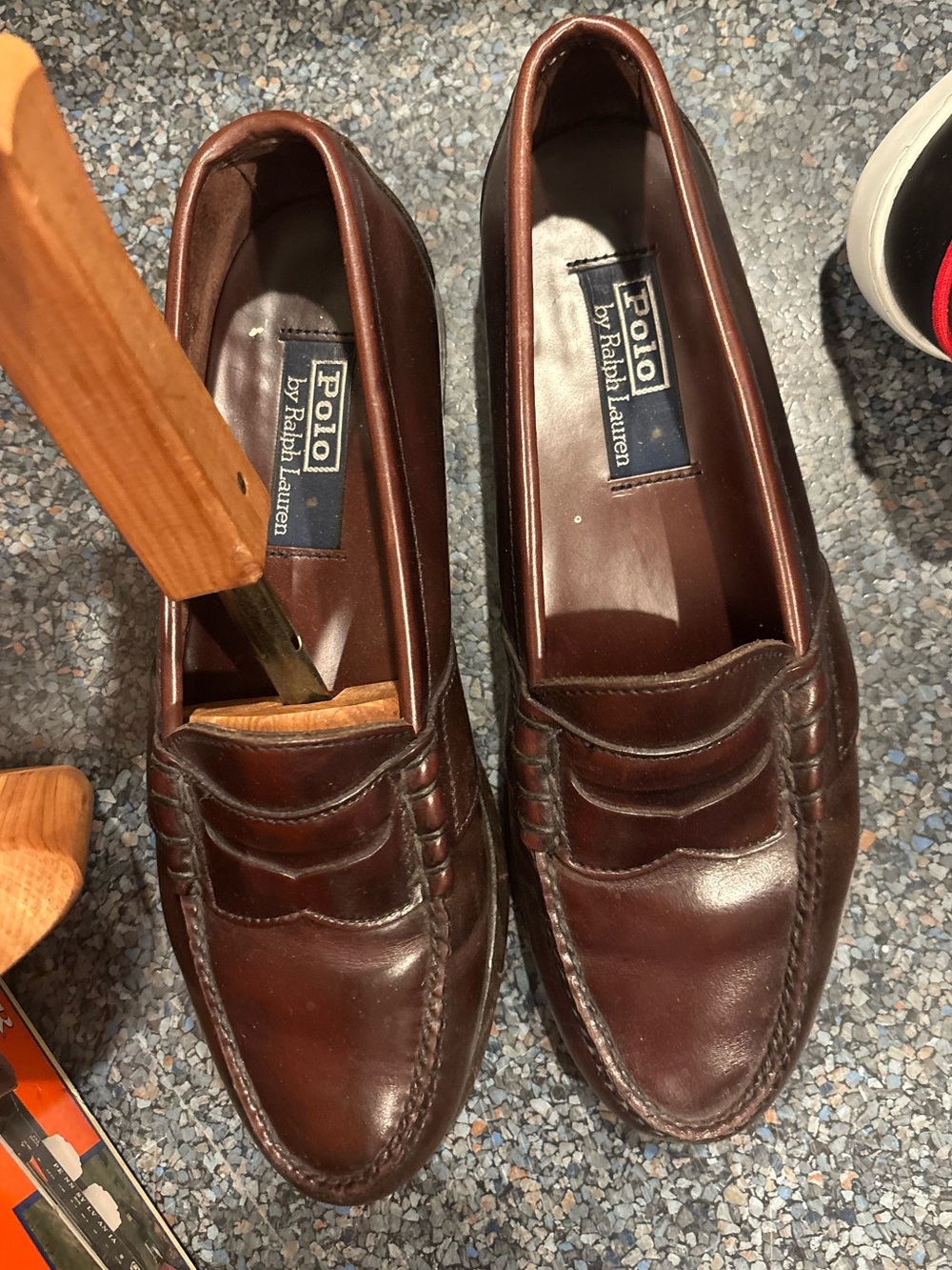 Polo by Ralph Lauren Men's Dark Brown Leather Penny Loafers